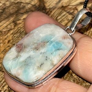 DR Caribbean Larimar Crystal Pendant 2”
